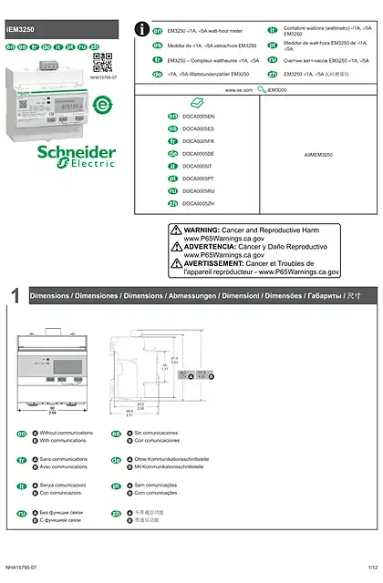 schneider施耐德iEM3200 _ iEM3250 - 说明书